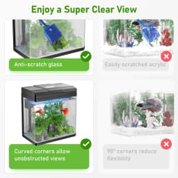 Pondon Fish Tank 17 Gallon Glass Aquarium with Air - Thumbnail 3