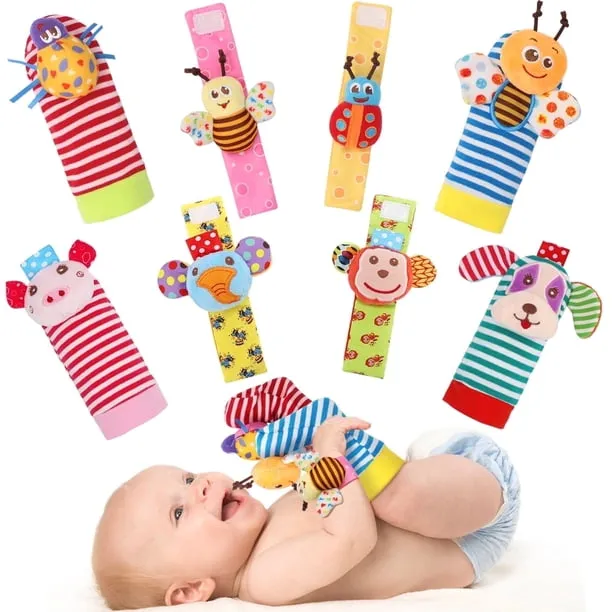 Bloobloomax Soft Baby Rattles Wrist Rattles Foot