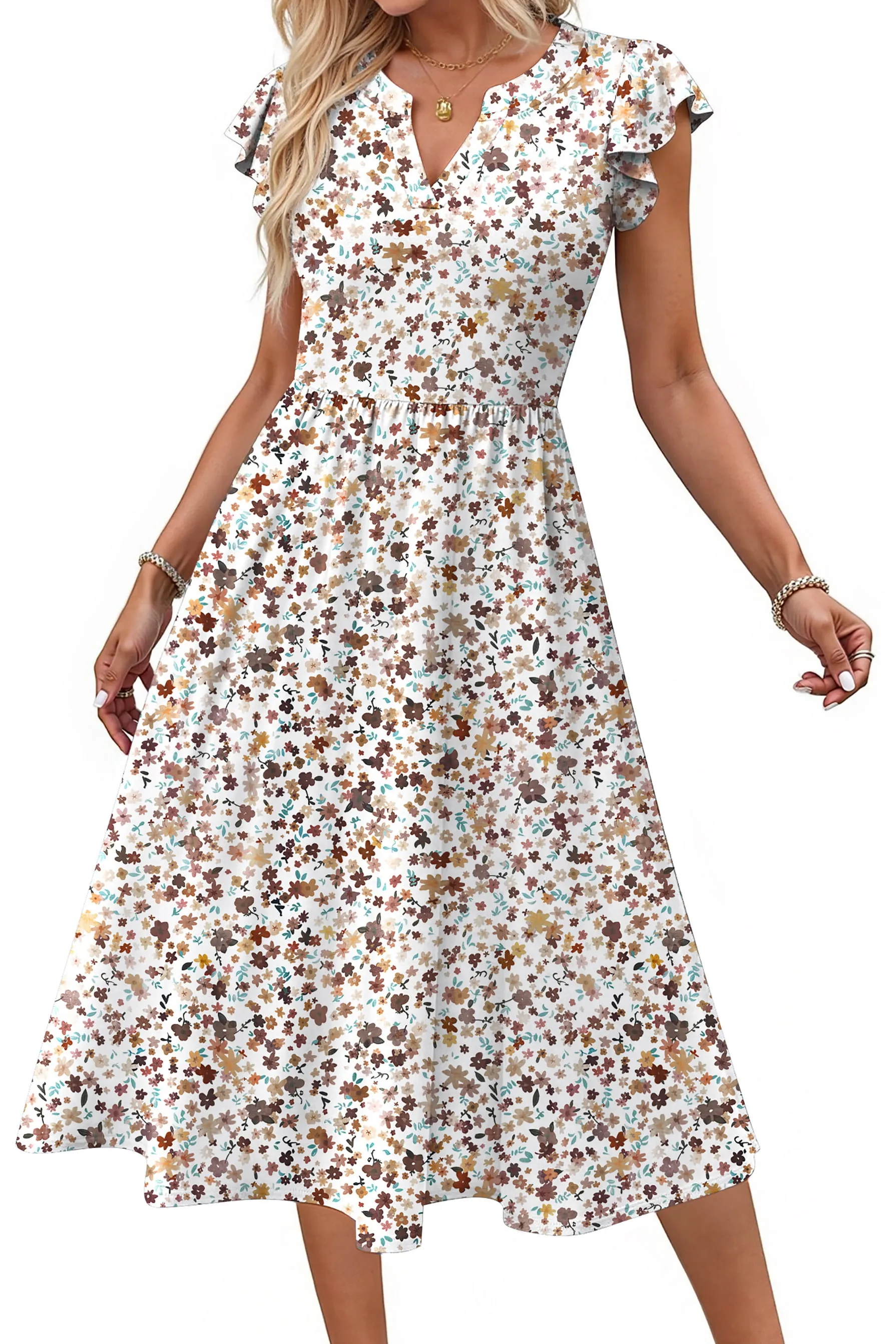 Fantaslook Summer Dresses for Women Ruffle Sleeve