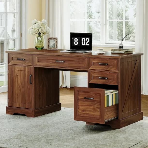 Casacomoda Home Office Desk with File Cabinet