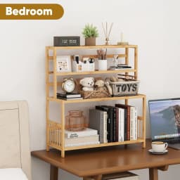 Gtouse 4 Tier Desktop Shelf Bamboo Desktop - Thumbnail 8