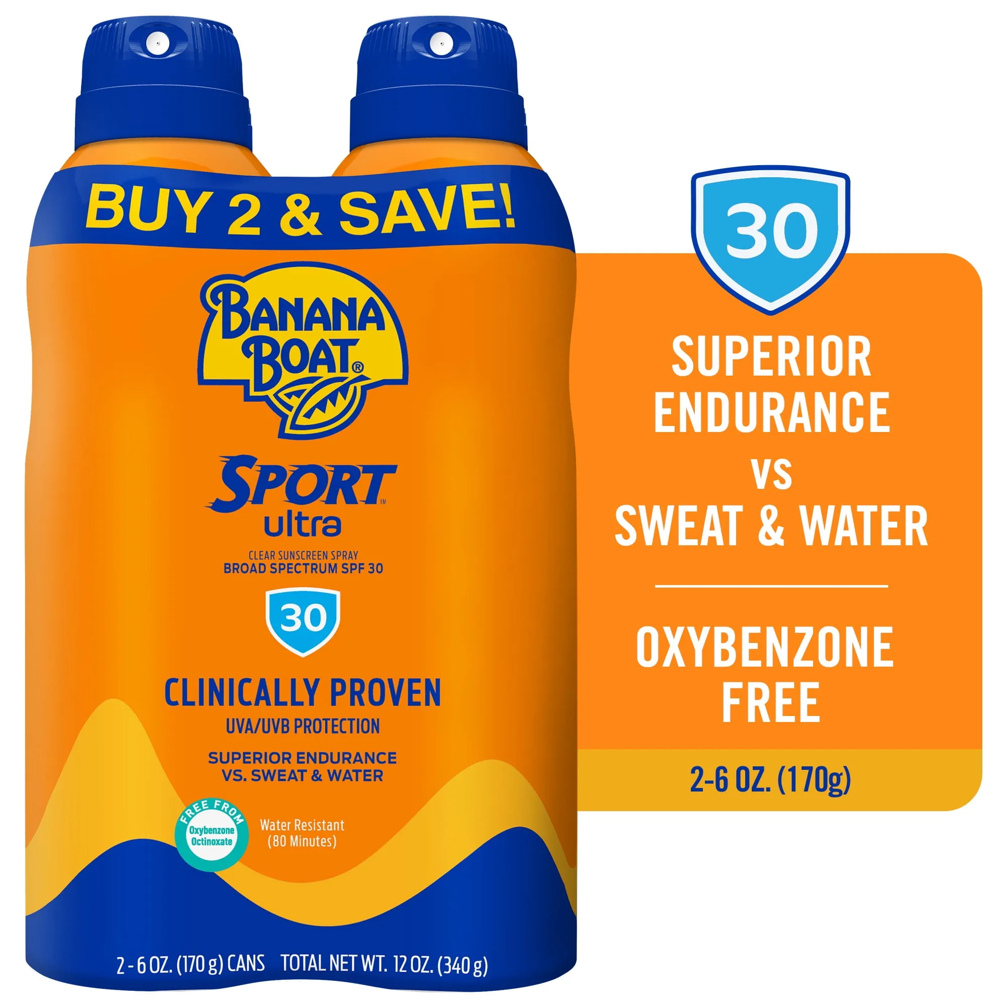 Banana Boat Sport Ultra Sunscreen Spray Twin Pack