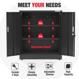 Workpro Black Small Industrial Metal Storage - Thumbnail 8