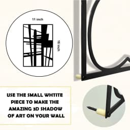 4 Pack Black Abstract Metal Wall Art Minimalist - Thumbnail 6