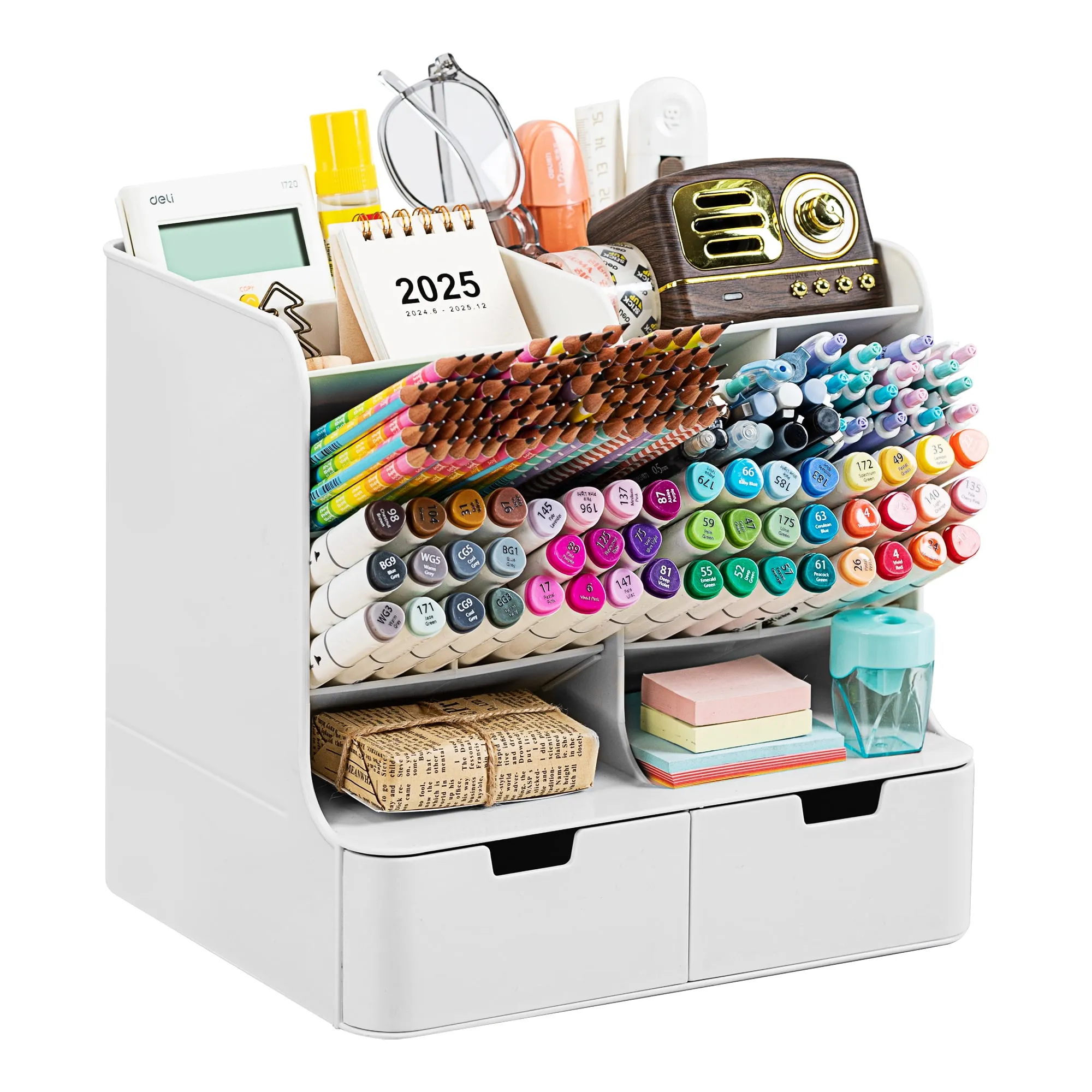 Vusign Desk Organizer with 2 Drawer Multi