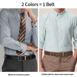 Maikun Men Belts Reversible Leather Belt Reverse - Thumbnail 2