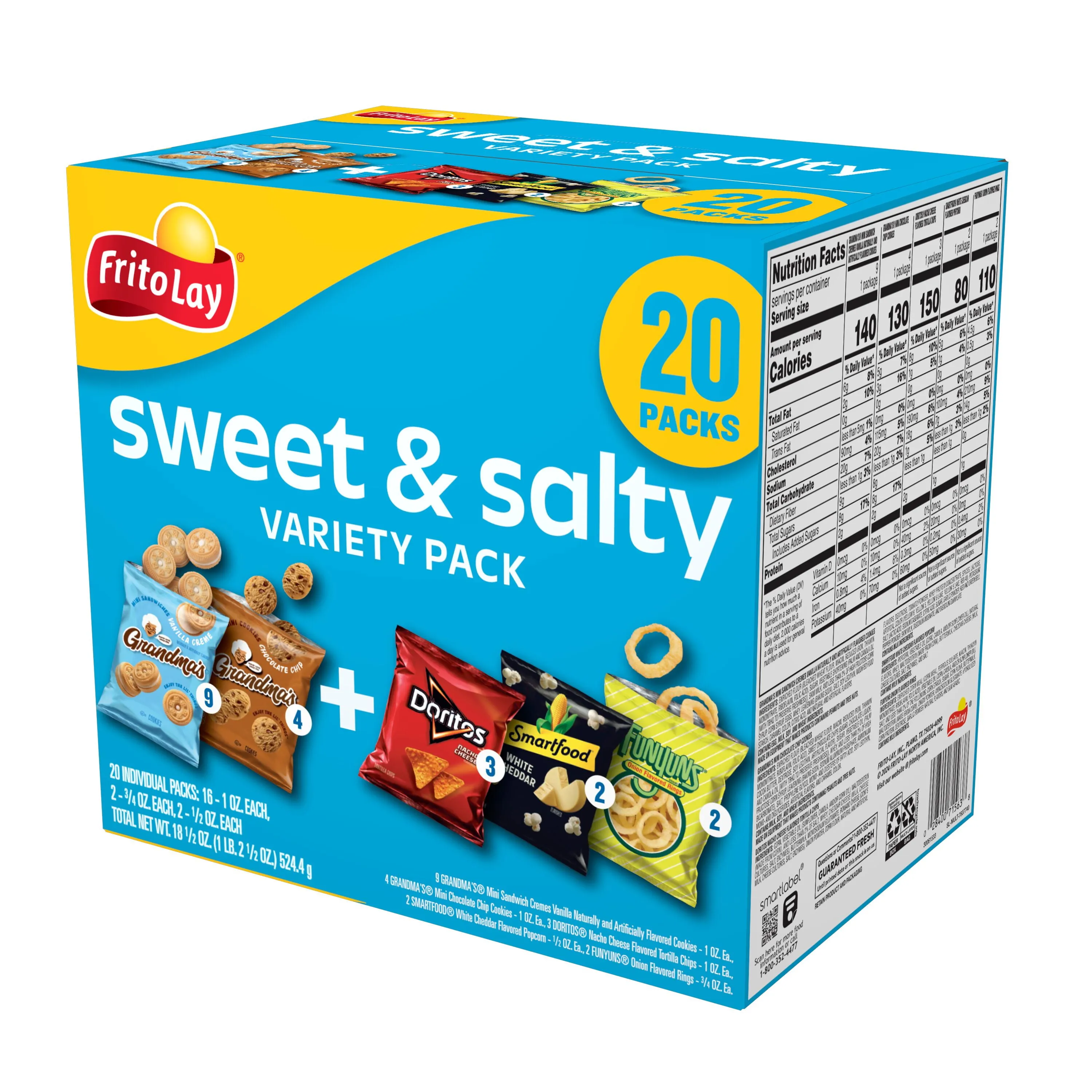 Frito-Lay Grandma's & Frito Mix Variety Pack Snack Chips, 20 Count Multipack