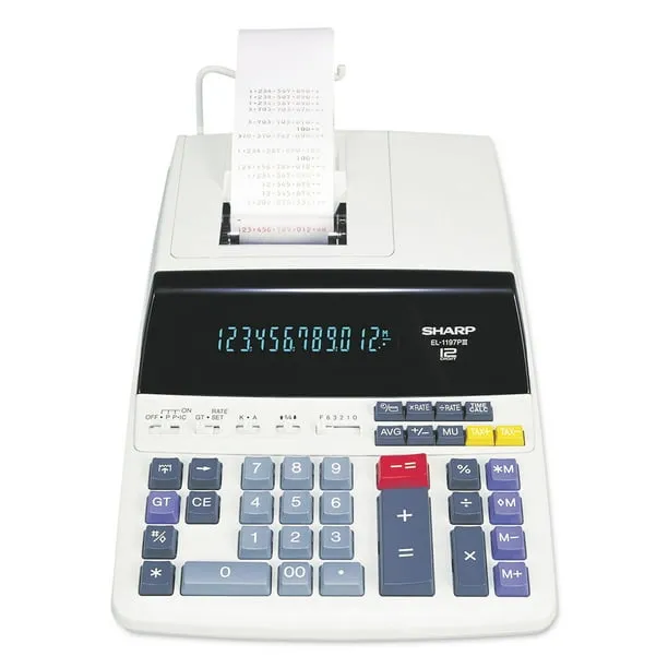 Sharp Calculators EL-1197PIII Two-Color Printing Desktop Calculator Black/Red Print 4.5 Lines/Sec