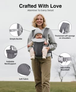 Rupoun Baby Carrier Convertible Soft and Cool Baby - Thumbnail 4