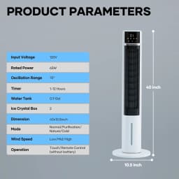 Maxkare 40 Evaporative Air Cooler 3 Modes 12H - Thumbnail 9