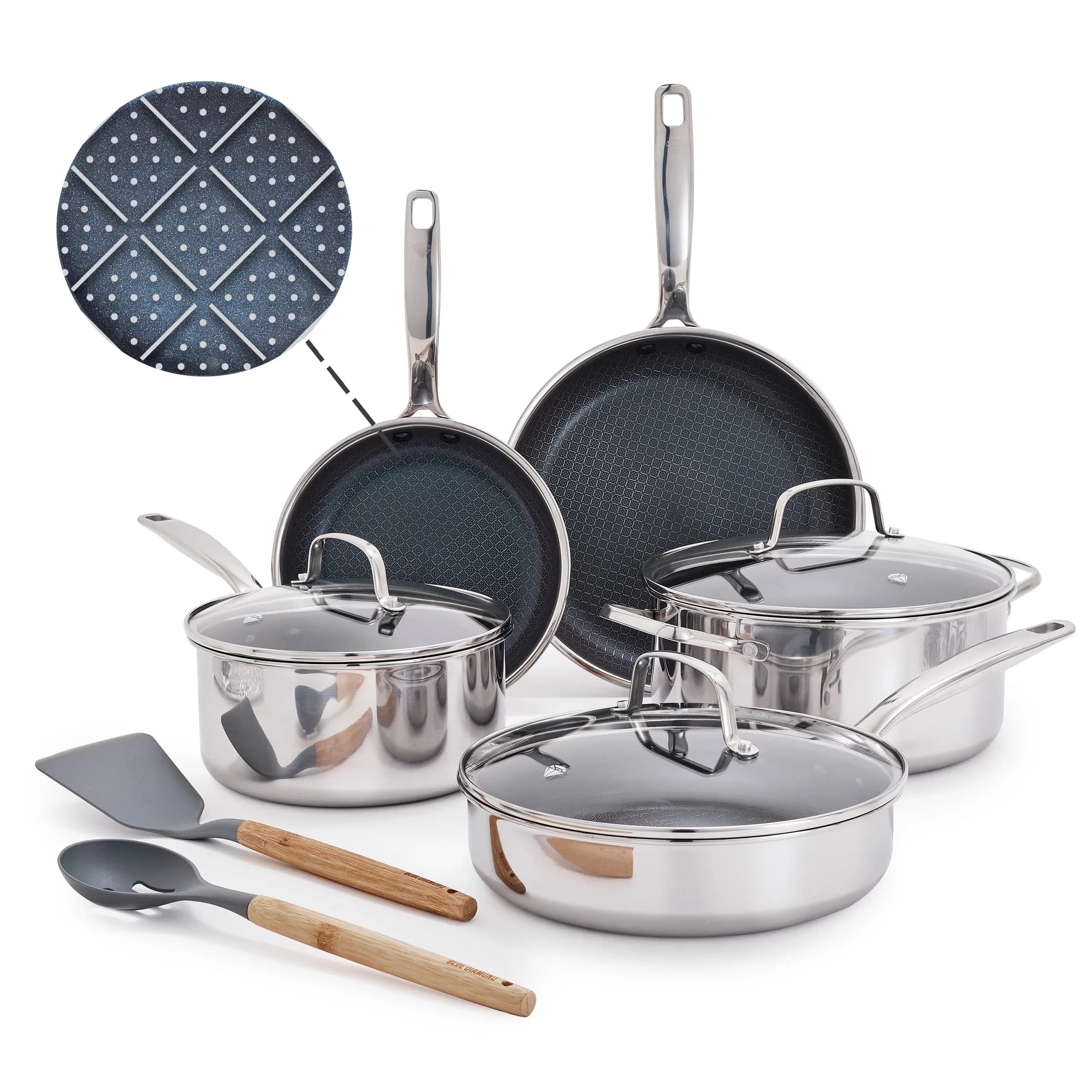Blue Diamond 10 Piece Diamond Bond Hybrid Nonstick