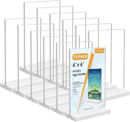 Maxgear 4X6 Acrylic Sign Holder 12 Pack Clear - Thumbnail 1