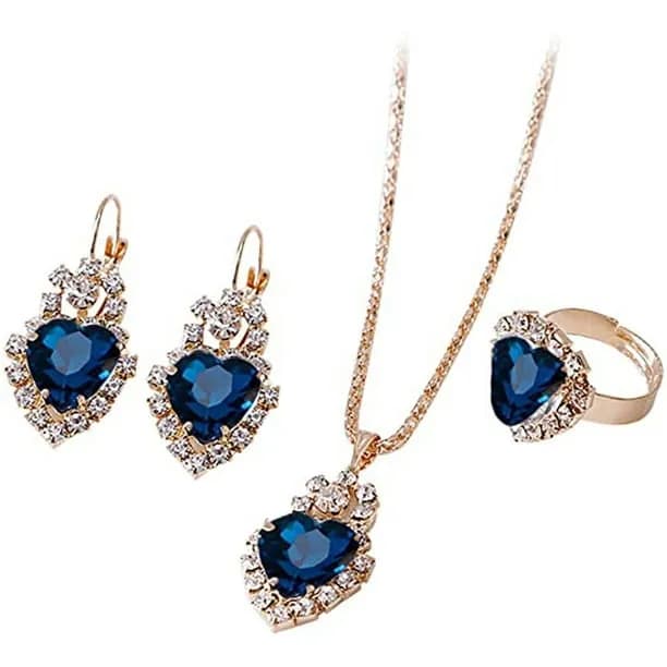 Ladies Jewelry 4PCS Heart Jewelry Set for Women