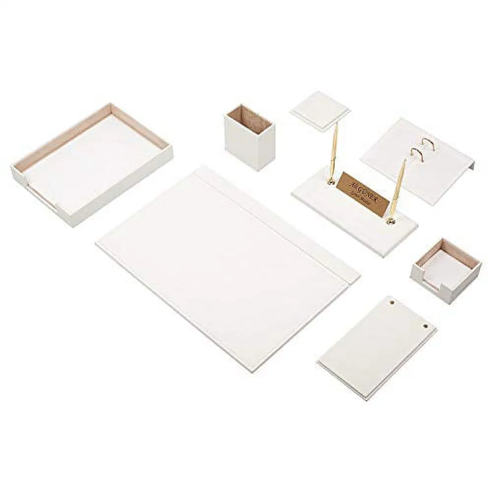 Leather Desk Set 10 Pieces Single Document Tray