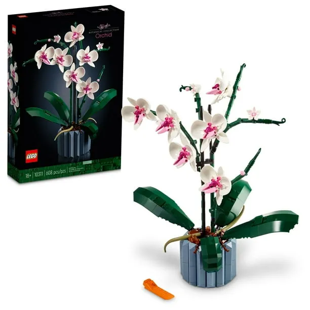 LEGO Botanicals Orchid - Artificial, Fake Indoor Flowers Building Set for Home, Kitchen, Desk Decoration, Adults Ages 18