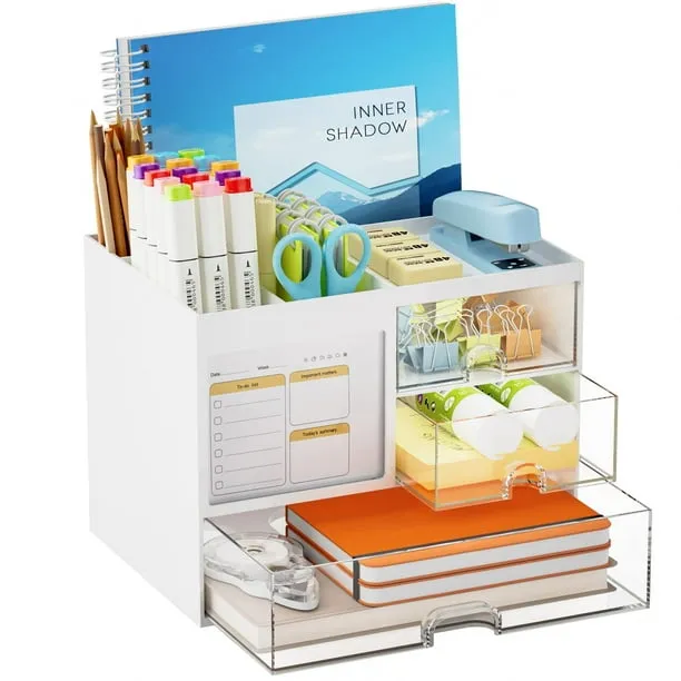 Marbrasse Desk Organizer with 3 Drawerdesk