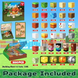 Annexfun 200PCS Magnetic Blocks with Light Up - Thumbnail 2