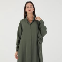 Idopip Women's Abaya Muslim Dresses Batwing Sleeve - Thumbnail 2