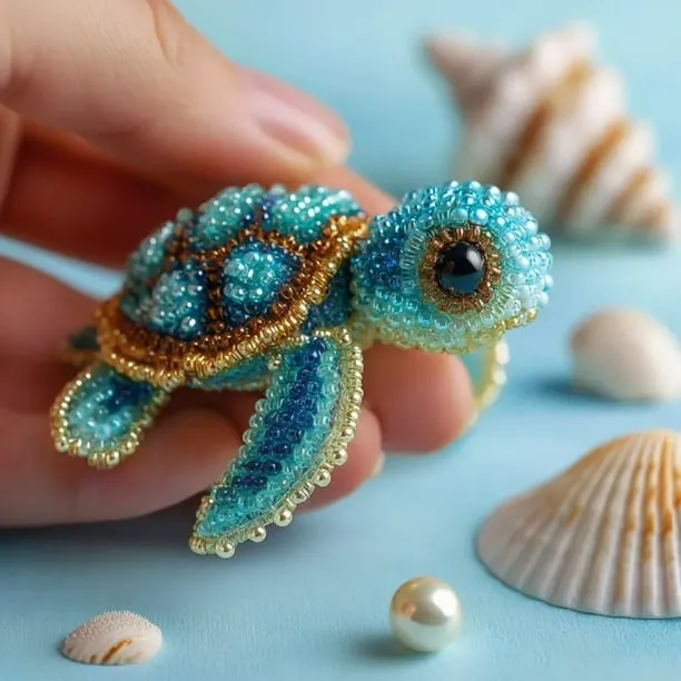 Sea Turtle Bead Embroidery Kit 3D Animals DIY