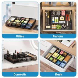 Marbrasse Expandable Desk Drawer Organizer Mesh - Thumbnail 6