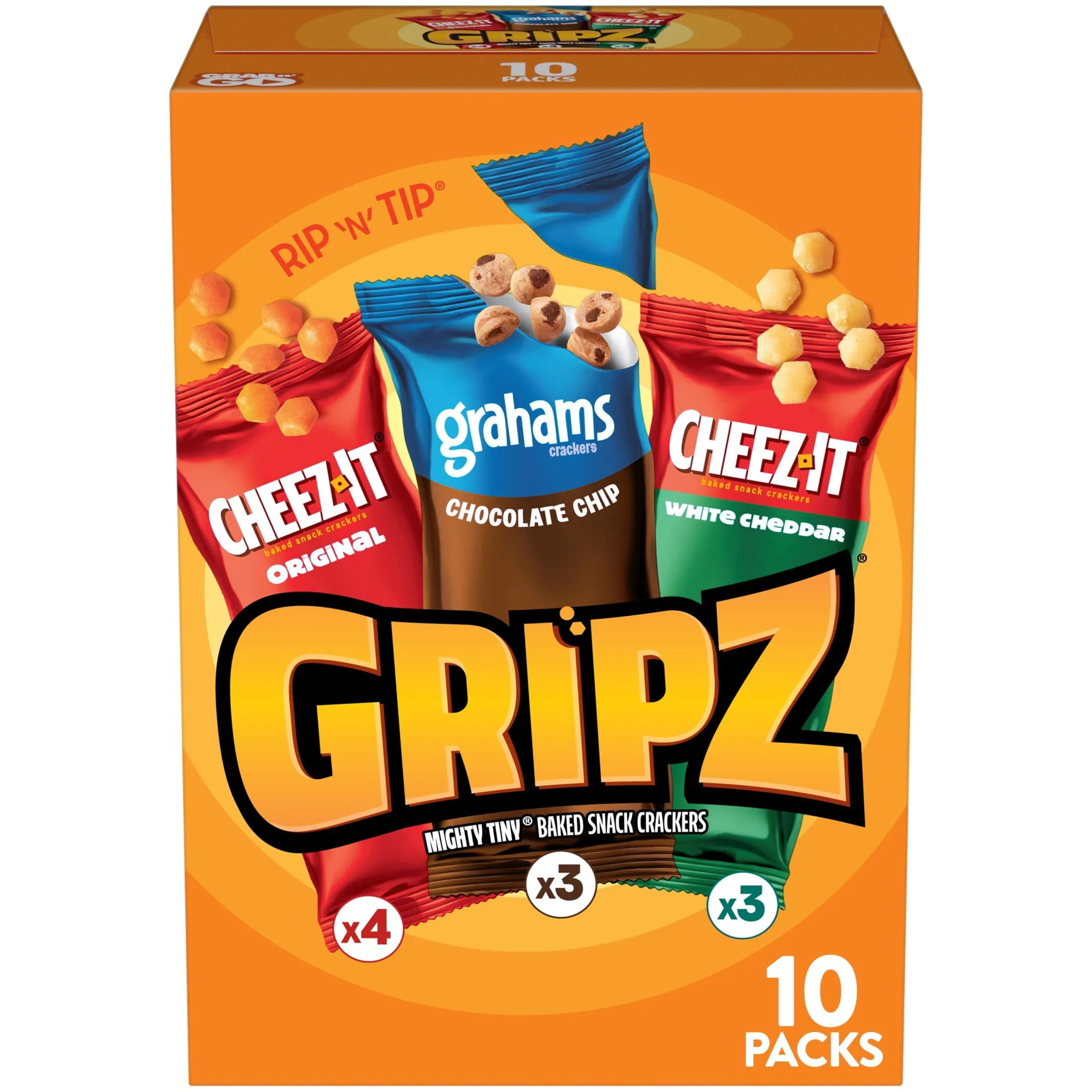 Gripz Variety Pack Mini Baked Snack Crackers Sweet