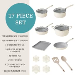 The Pioneer Woman Sutton 17 Piece Ceramic Cookware - Thumbnail 3