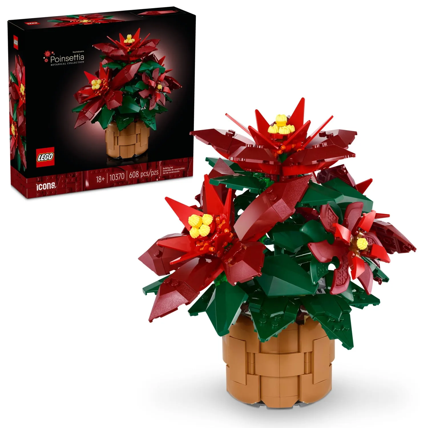 Lego Icons Poinsettia Plant Building Set Holiday