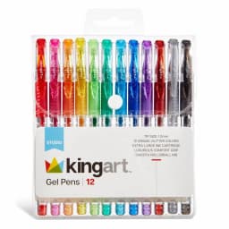 Kingart Glitter Gel Pens Set 12 Vibrant Colors - Thumbnail 1