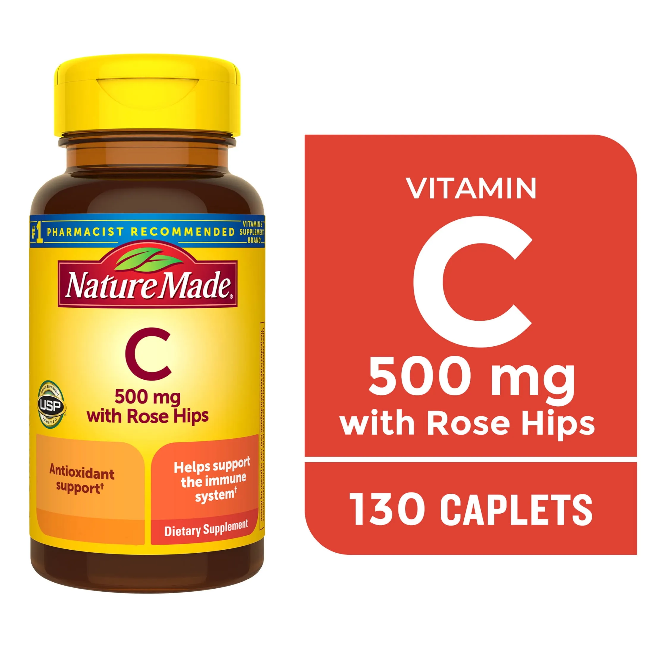 Nature Made Vitamin C 500 Mg Caplets with Rose
