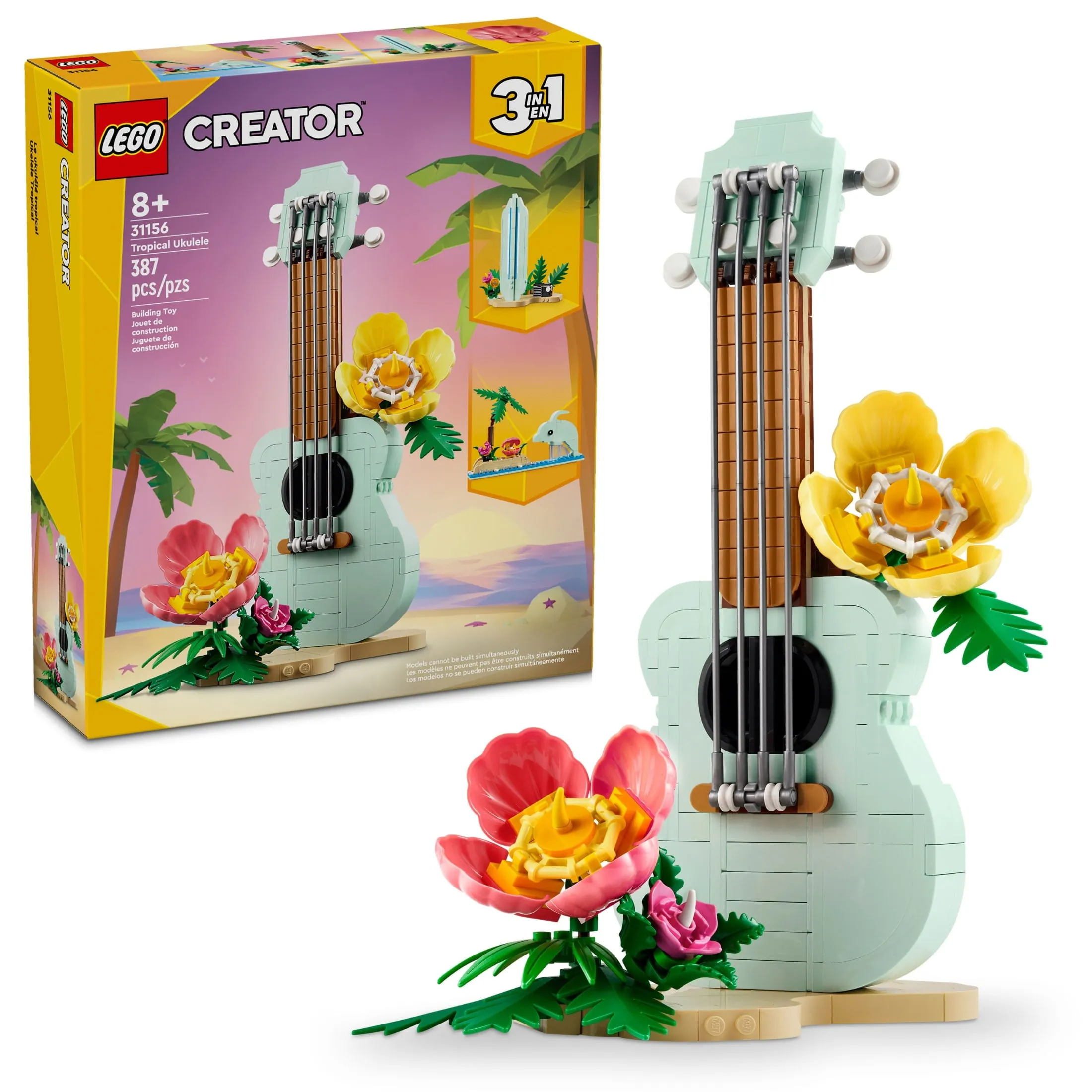 LEGO Creator 3 in 1 Tropical Ukulele Building Toy - Build & Display Set for Kids, Girls & Boys, Ages 8+ - Gift for Birth