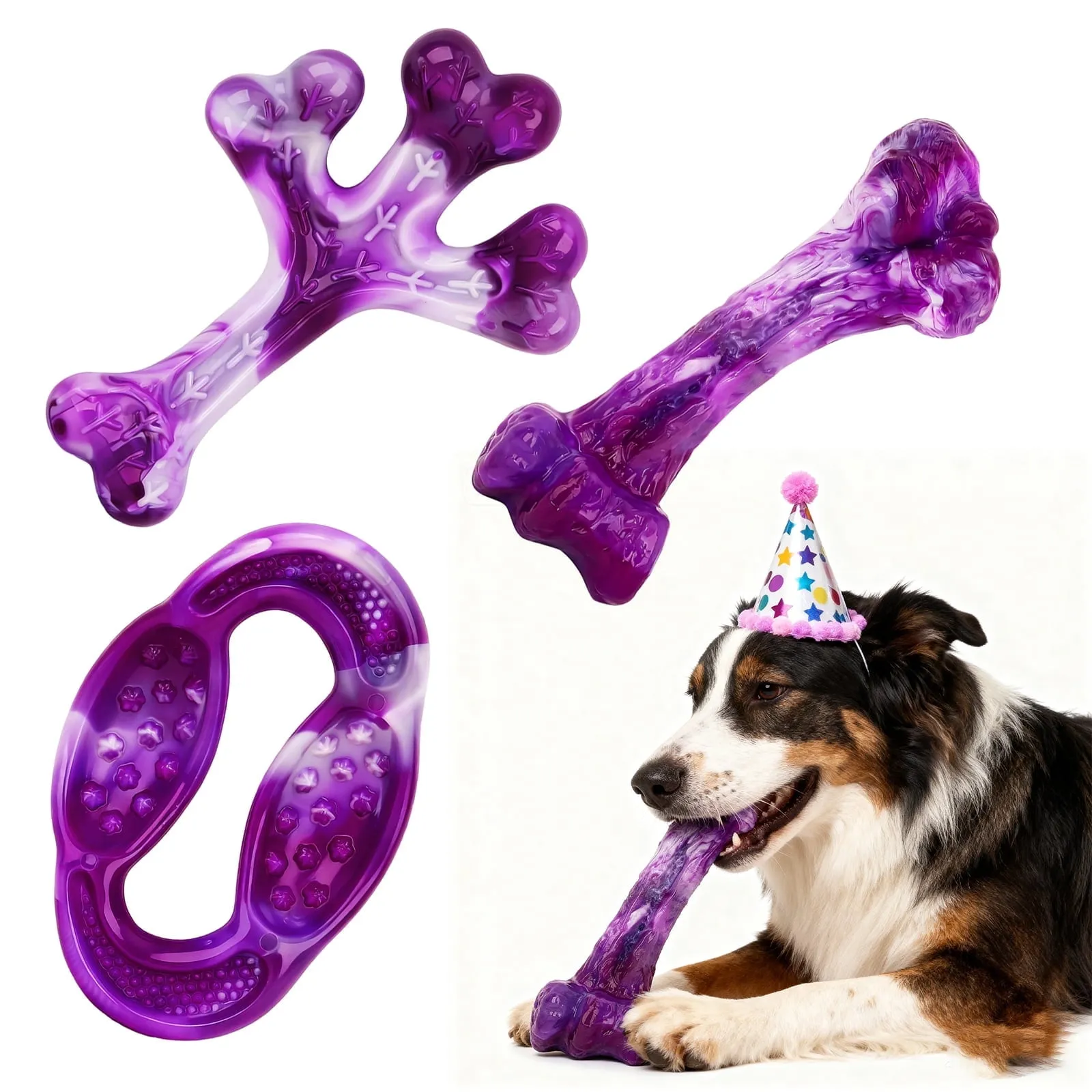 Aelflane 3 Pack Dog Toys for Aggressive