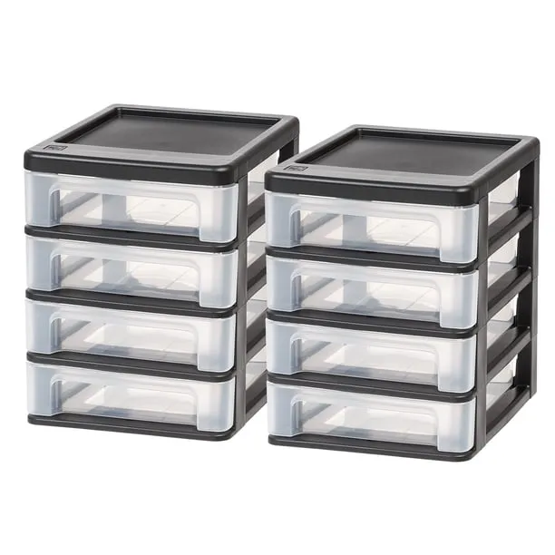 Iris Small 4 Drawer Compact Desktop Organizer