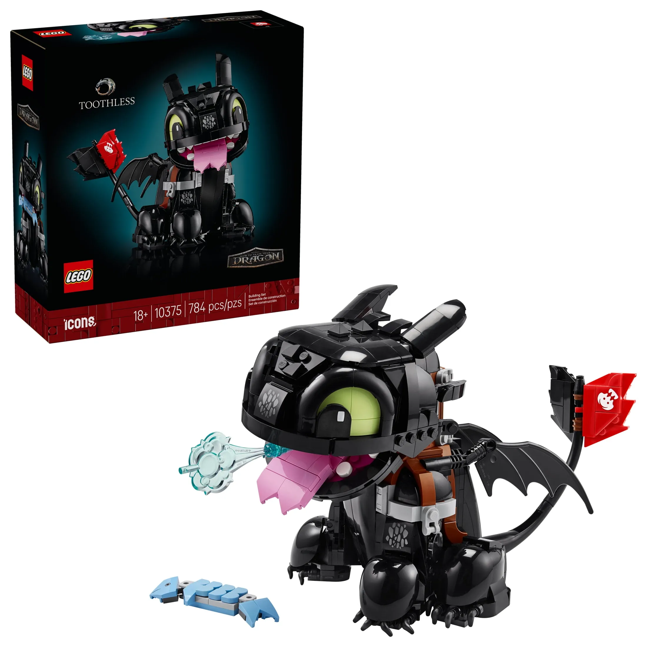 LEGO Icons How to Train Your Dragon: Toothless Building Set for Adults, Ages 18+ - Room Decor for Office, Bedroom, or Bo