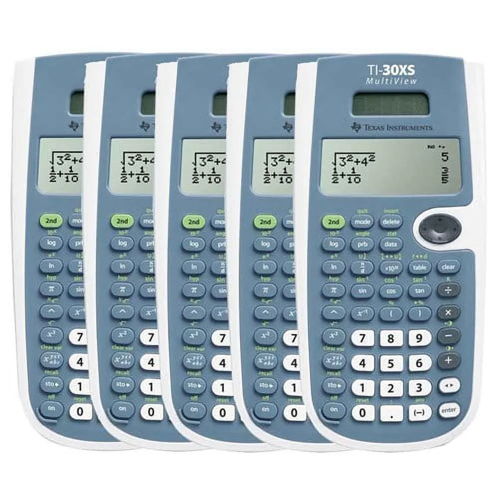 Texas Instruments 30XSMV/TBL (5-Pack) Texas Instruments TI-30XS Scientific Calculator - 16 Digit(s) - LCD - Battery/Sola