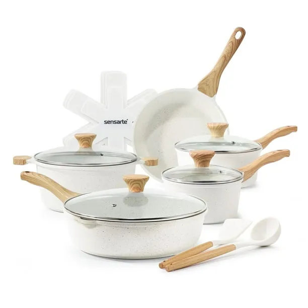Sensarte Ceramic Nonstick Pots and Pans Set 17PCS