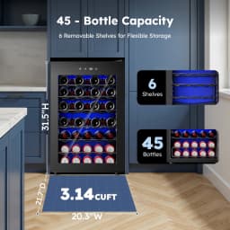 Simzlife 45 Bottle Wine Cooler Refrigeratorbuilt - Thumbnail 4