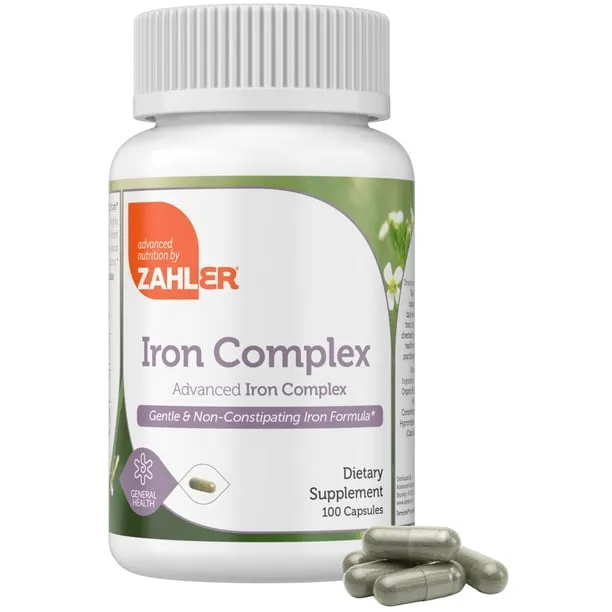 Zahler Iron Supplement with Vitamin C 100 Capsules