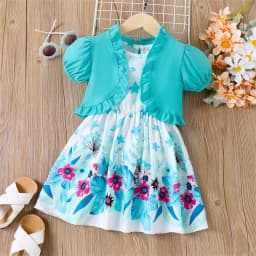 Patpat Floral Girl Dress Toddler Girl Clothes 2PCS - Thumbnail 9