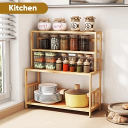 Gtouse 4 Tier Desktop Shelf Bamboo Desktop - Thumbnail 6
