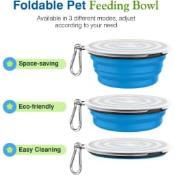 Pawaboo Collapsible Dog Bowls 2 Pack Silicone - Thumbnail 3
