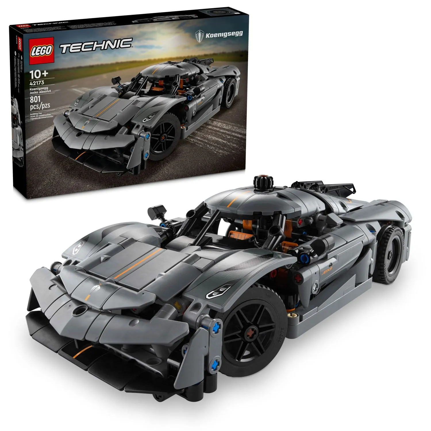 LEGO Technic Koenigsegg Jesko Absolut Grey Hypercar, Sports Car Building Toy Set for Boys and Girls, Vehicle Racing Car 