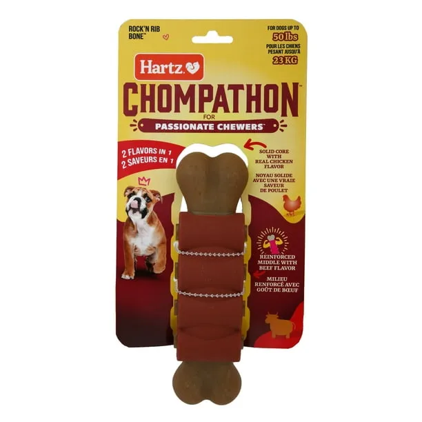 Hartz Chompathon Rock N Rib Bone Nylon Tough Dog