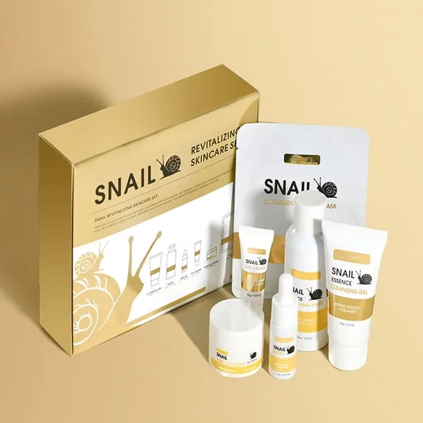 Mineart Snail Skincare Gift Set 6 Pieces Hydrating Moisturizing Firming Daily Facial Care Treatment Kit