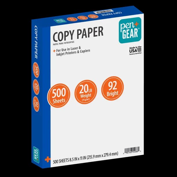 Pen Gear Copy Paper 85 X 11 92 Bright White 20 Lb