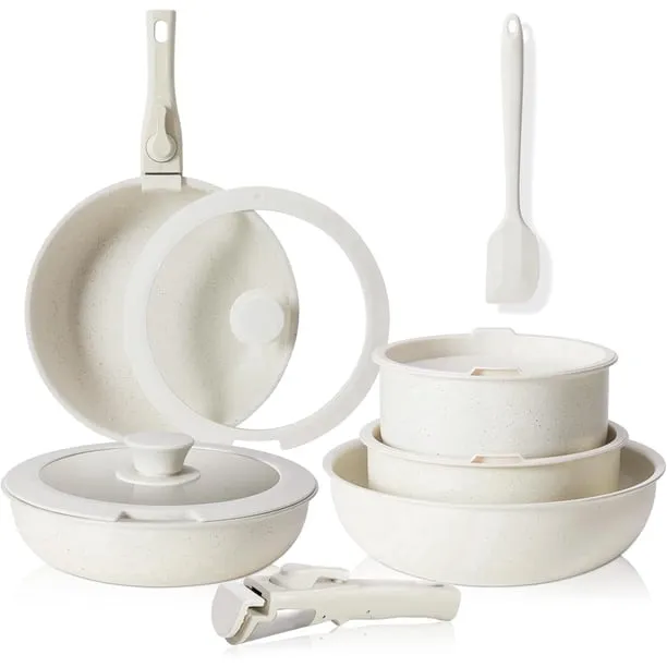 Aidoly Pots and Pans 12 Pcs Kitchen Cookware Sets