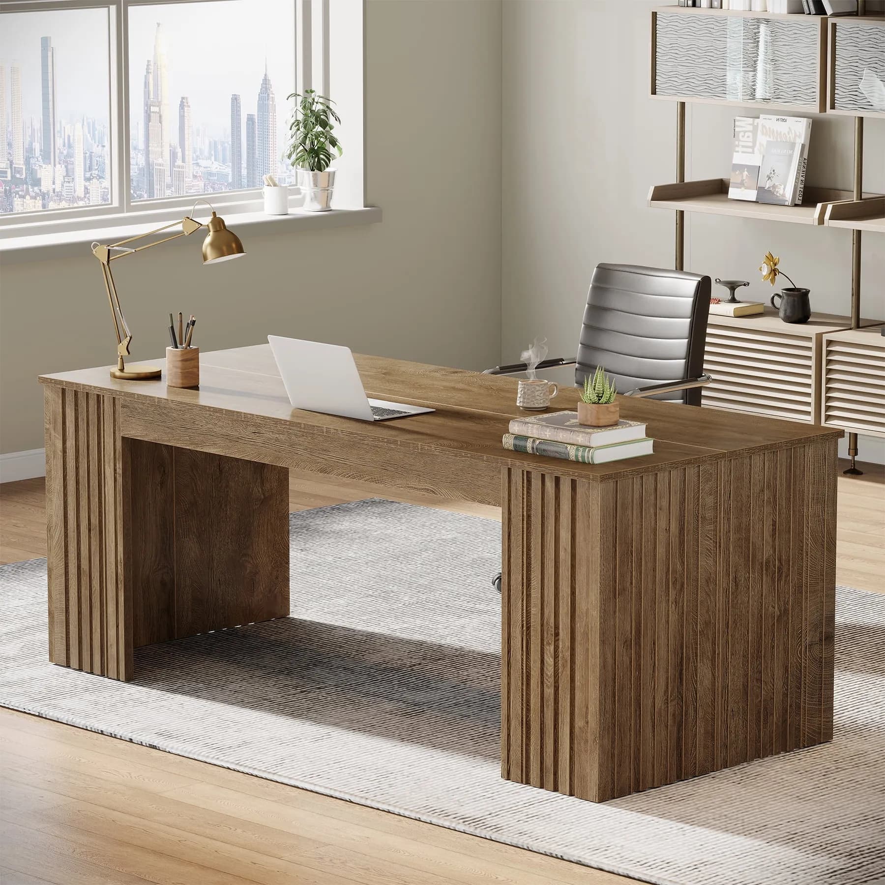 Finmind Modern Executive Desk 63 Inch Large Office