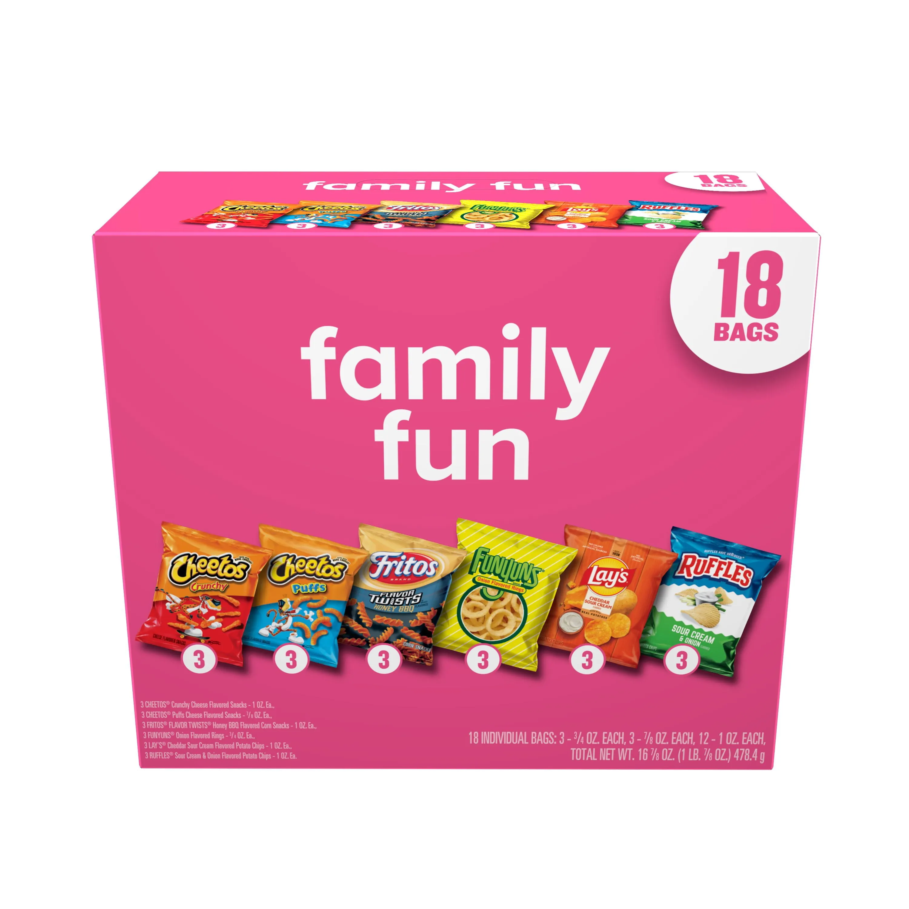 Frito Lay Family Fun Mix Variety Pack Snack Chips