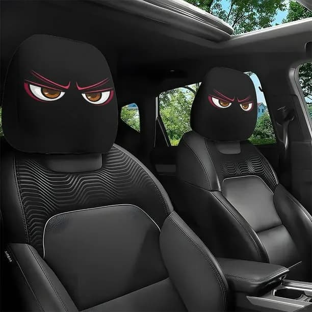 Homedm Car Headrest Cover Cartoon Print Seat Cover