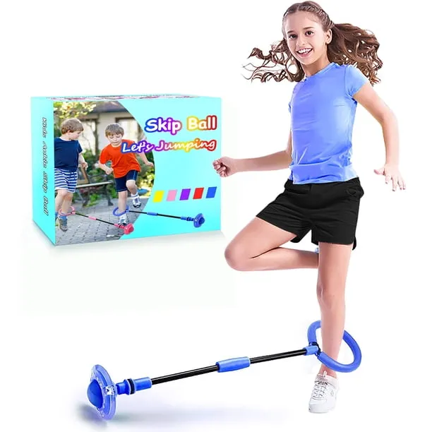 Skip Ball for Kids,Foldable Ankle Skip Ball Flashing Jumping Ring Colorful Sports Swing Ball Fitness Fat Burning Jump