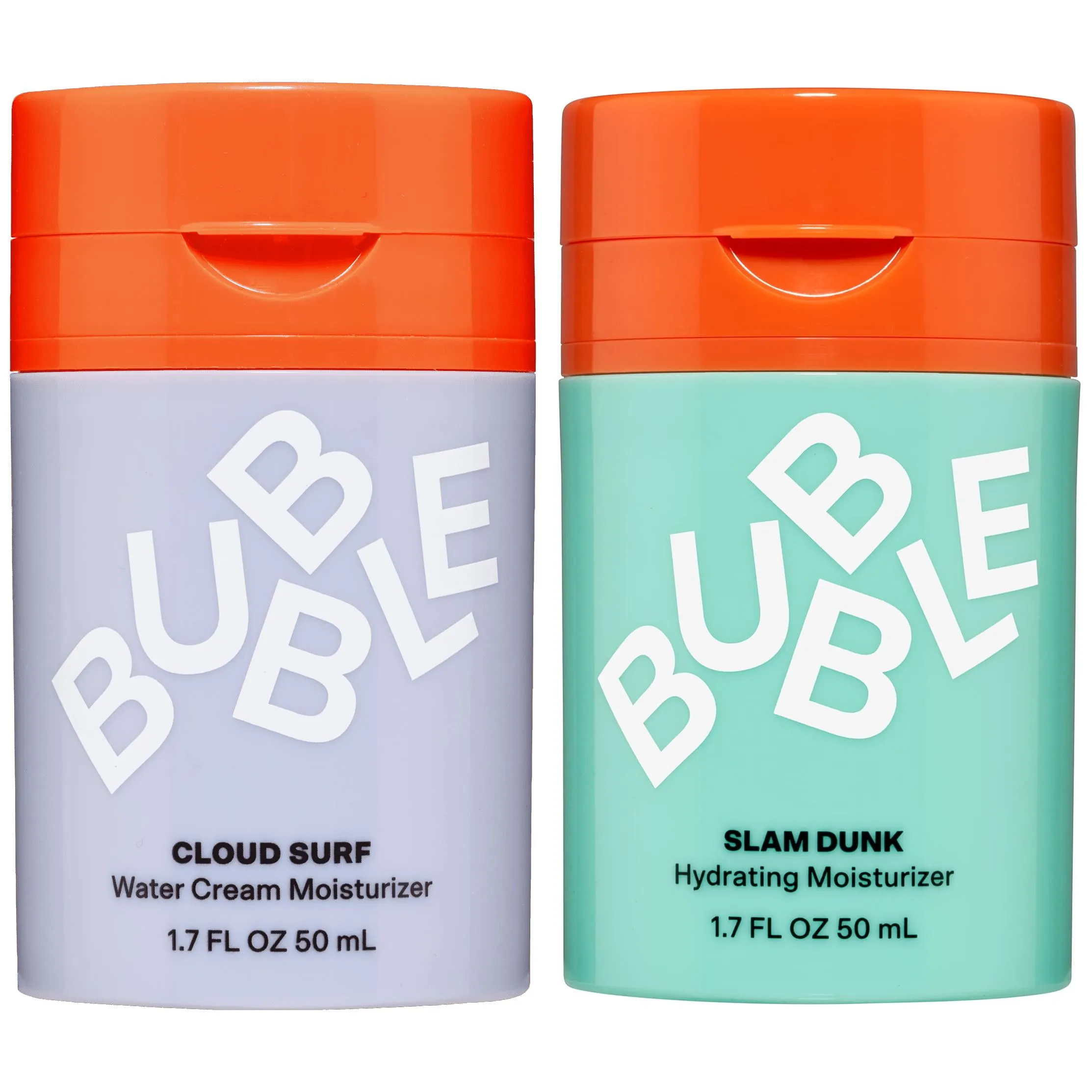 Bubble Skincare Moisturizer Duo Bundle: Cloud Surf Water Cream & Slam Dunk Hydrating Face Moisturizer